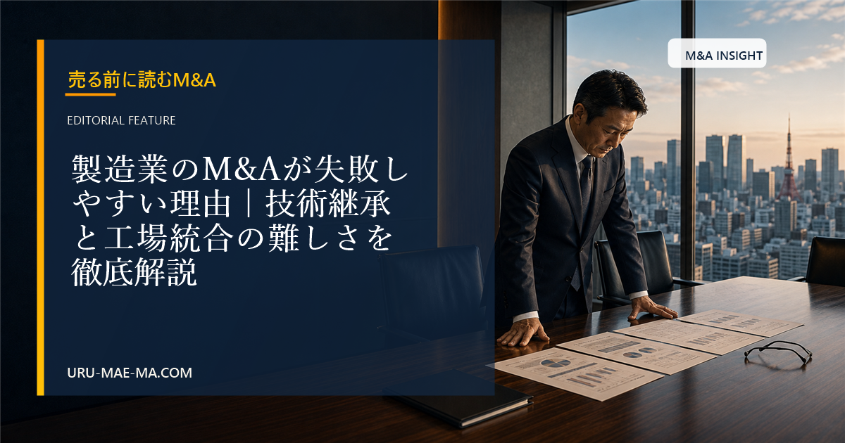 製造業のM&Aが失敗しやすい理由｜技術継承と工場統合の難しさを徹底解説