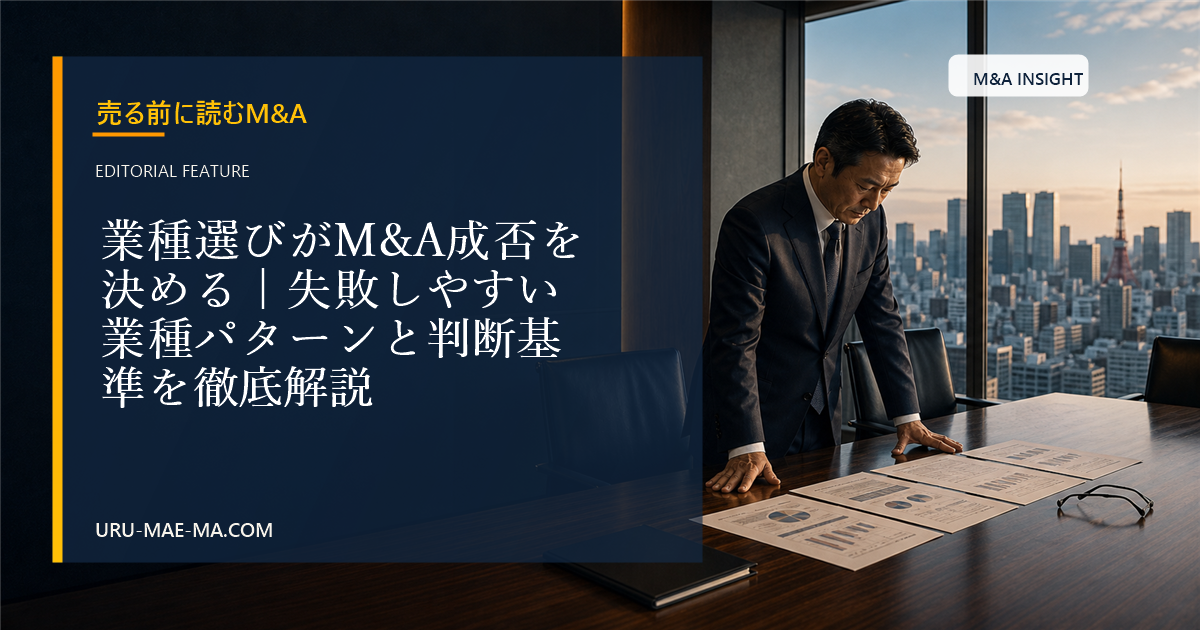 業種選びがM&A成否を決める｜失敗しやすい業種パターンと判断基準を徹底解説