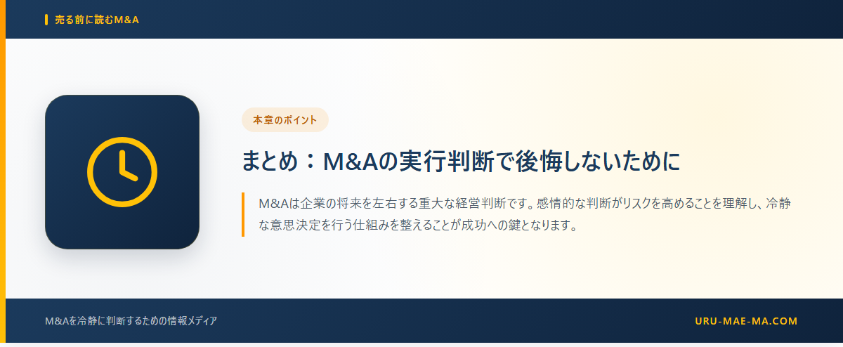 まとめ:M&Aの実行判断で後悔しないために
