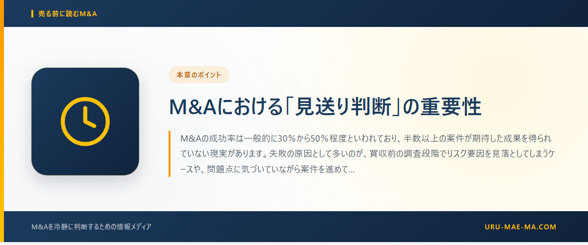 M&Aにおける「見送り判断」の重要性