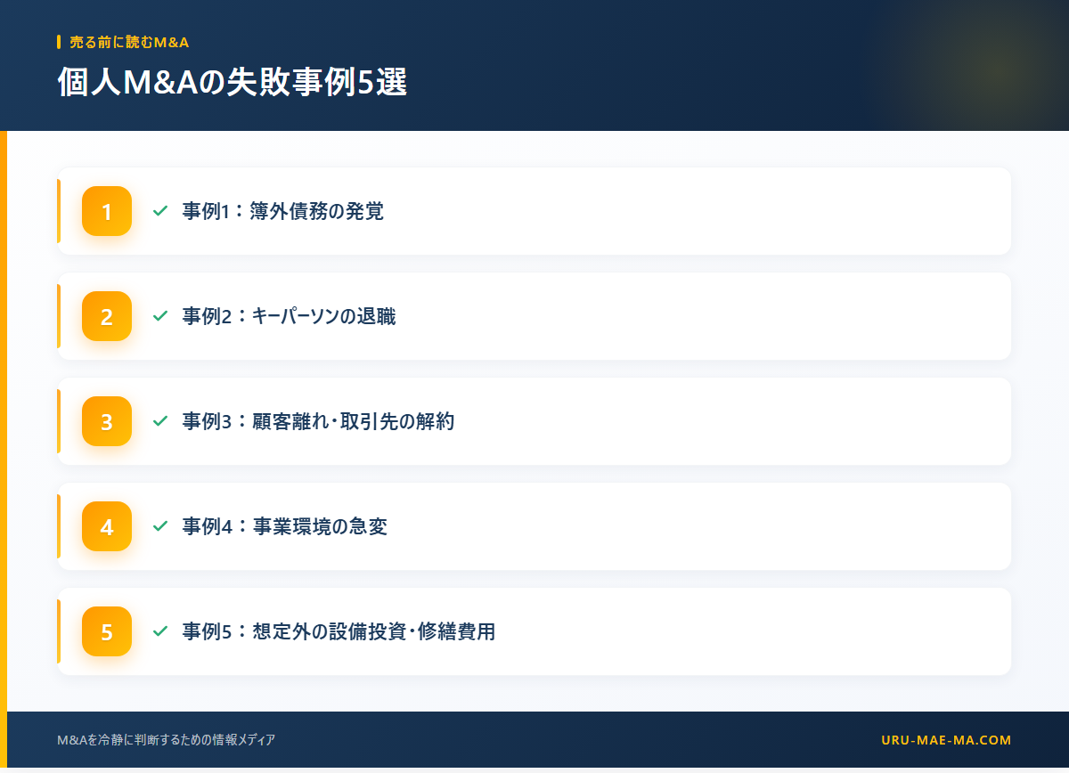 個人M&Aの失敗事例5選