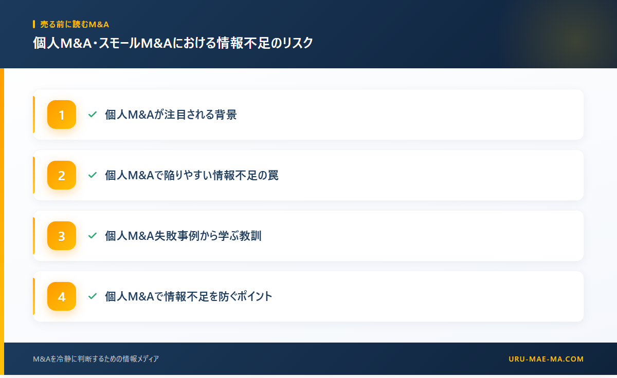 個人M&A・スモールM&Aにおける情報不足のリスク